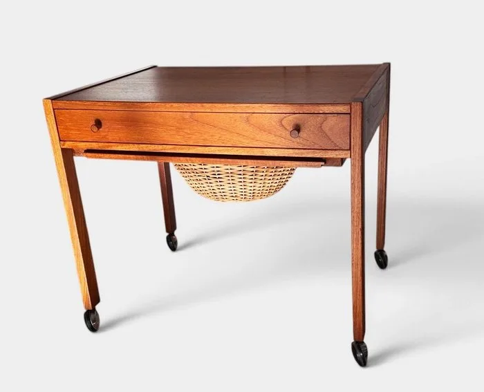 Side table - Wood, Teak - Vintage sewing and side table