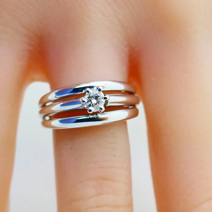Other brand - Ring - 18 kt. White gold - 0.20ct. tw. Diamond (Natural) - Guerci & Pallavidini