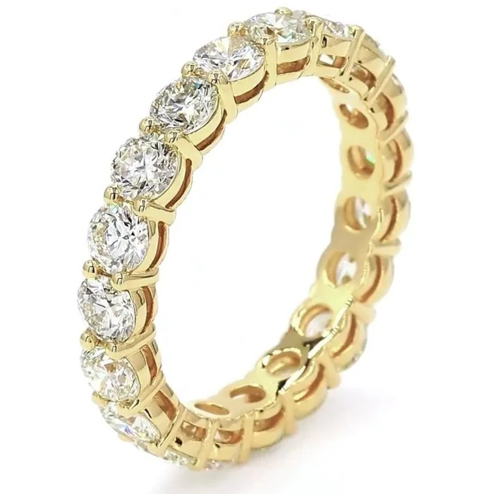 Ring - 14 kt. Yellow gold - 1.24ct. tw. Diamond (Natural) - Eternity ring