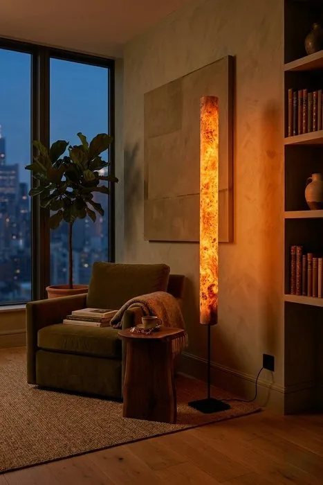 Veneerlamps - Tadeusz Piesiak - Floor lamp - Golden Mara - Modern Organic - Natural Wood 175 cm Floor Lamp - Wood