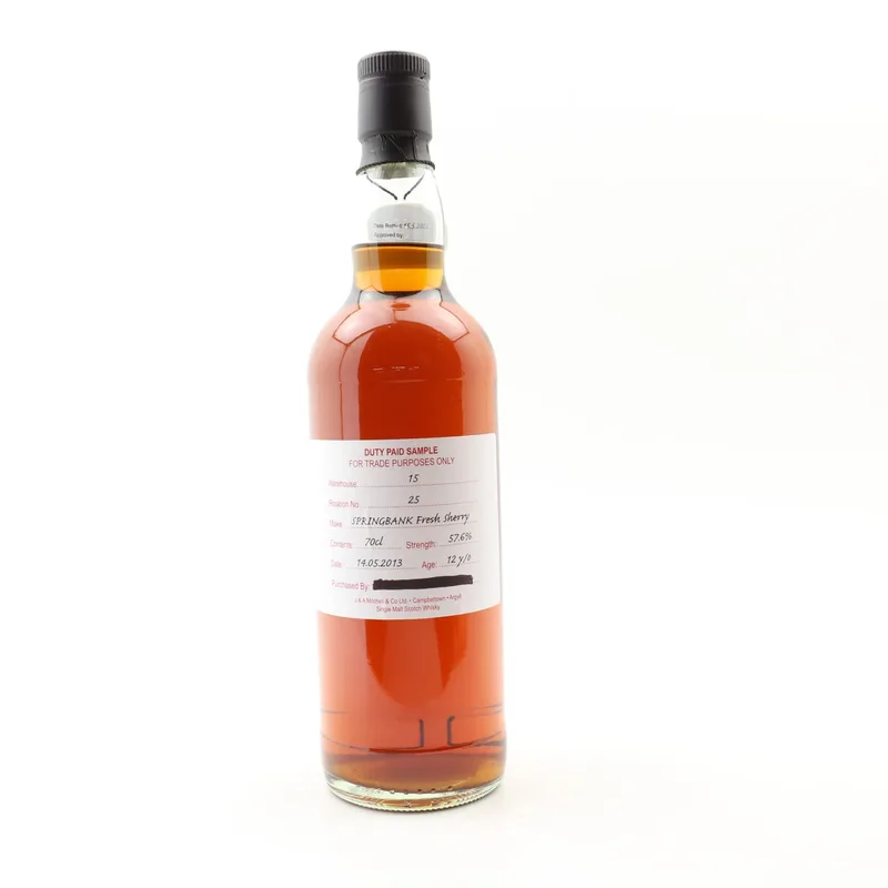Springbank – 2013 12 Year Old Duty Paid Sample