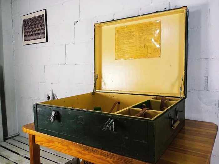 Crate - Vintage Military Storage Case - Wood, Steel, Leather, Textile