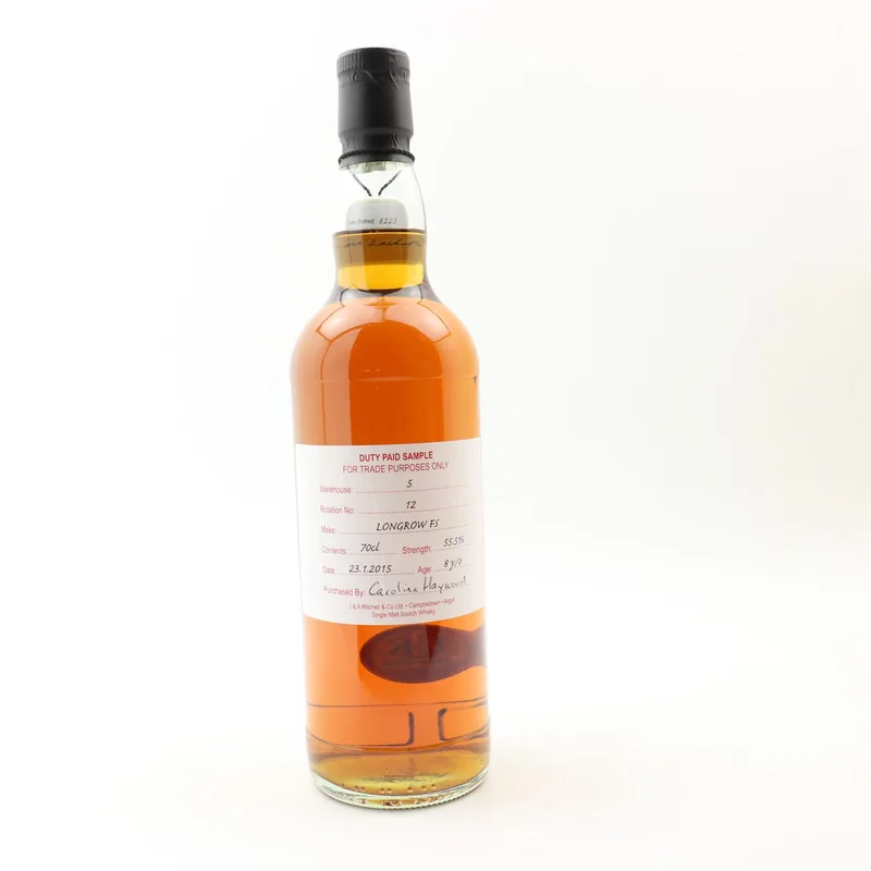 Longrow – 2015 8 Year Old Duty Paid Sample (70cl, 55.5%)