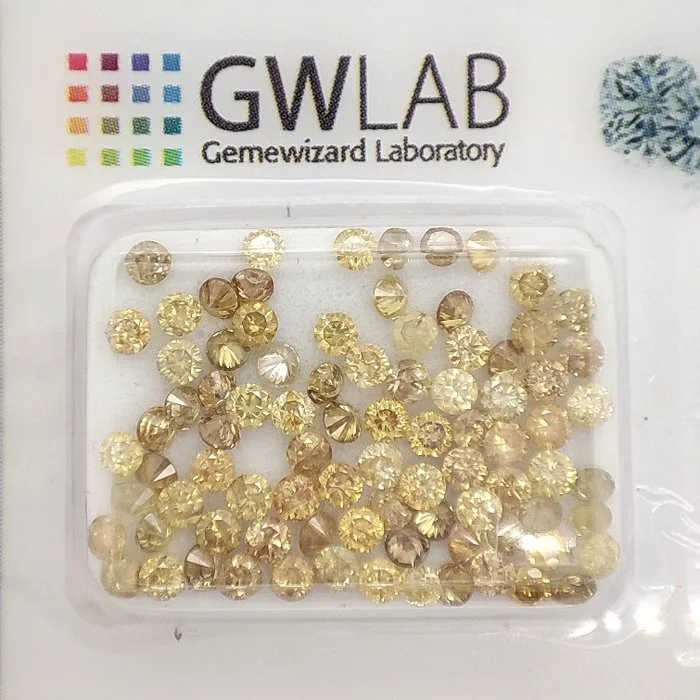 86 pcs Diamond (Natural coloured) - 3.01 ct - Round Mixed colours - SI1, I1 - Gemewizard Gemological Laboratory (GWLab)