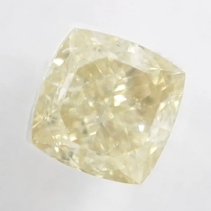 1 pcs Diamond (Natural coloured) - 0.50 ct - Cushion - Light Yellow - SI1 - International Gemological Institute (IGI)