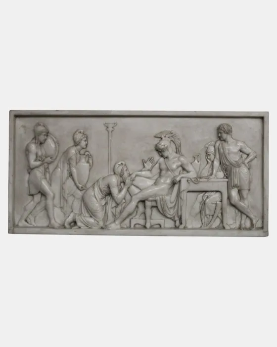 Relief, Rilievo Achille e Priamo after Bertel Thorvaldsen (1770-1844) - 97 cm - Marble