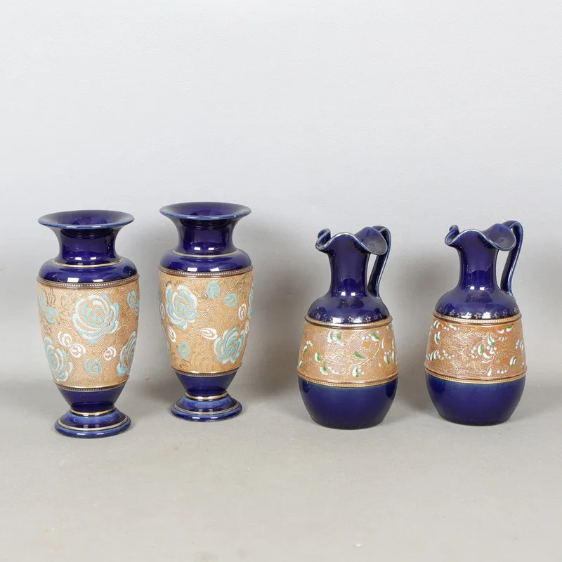 A Pair of Royal Doulton Vases Together with a Pair of Jugs (4)
