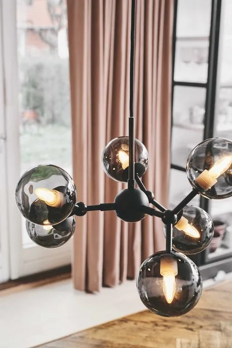 Michael Waltersdorff - Pendant ceiling lamp - Atom Pendant Smoke Ø45 - Metal, Glass