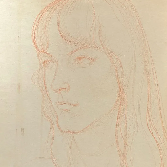 David Olère (1902-1985) - Portrait de femme en sanguine - Peintre Polonais (vendu