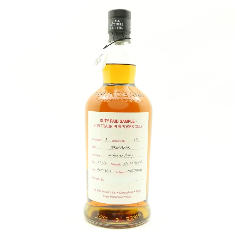 Springbank – 2014 11 Year Old Duty Paid Sample (70cl, 54.7%)