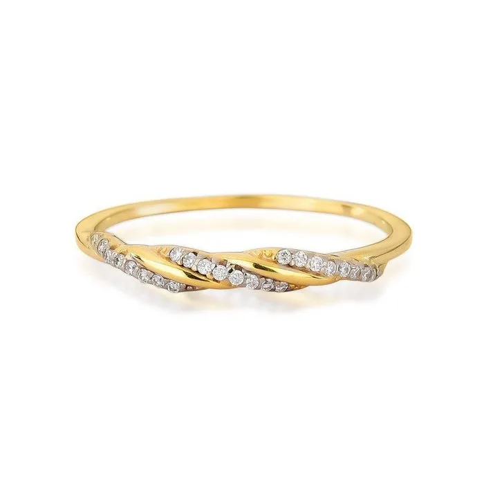 Ring - 14 kt. Yellow gold - 0.24ct. tw. Diamond (Natural) - A003