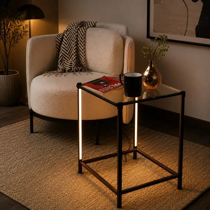 Eglo - Coffee table - LED Side Table in Black - Metal