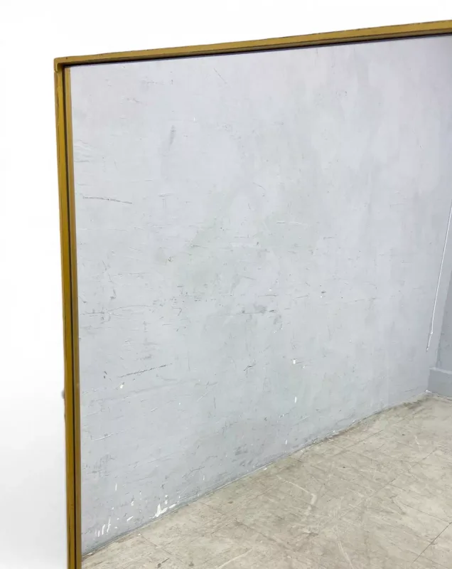 A large contemporary William Wood dressing or wall mirror in gilt metal frame. 190x120cm