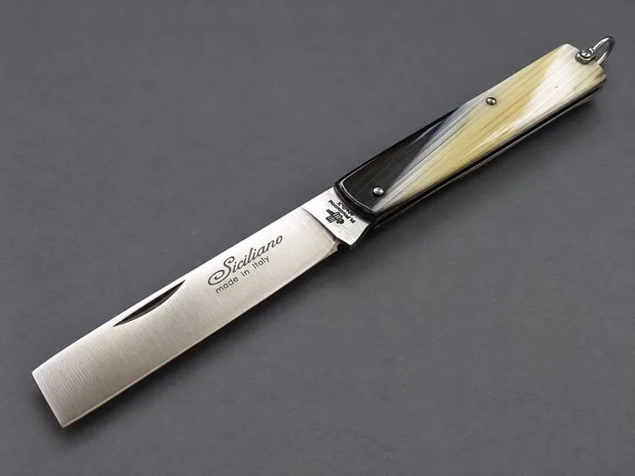Fraraccio Fraraccio – Rara Mozzetta “Siciliano” – 17 cm – Resina effetto corno – INOX 420 - Kitchen knife - Utility knife - mozzetta - Resin - Italy