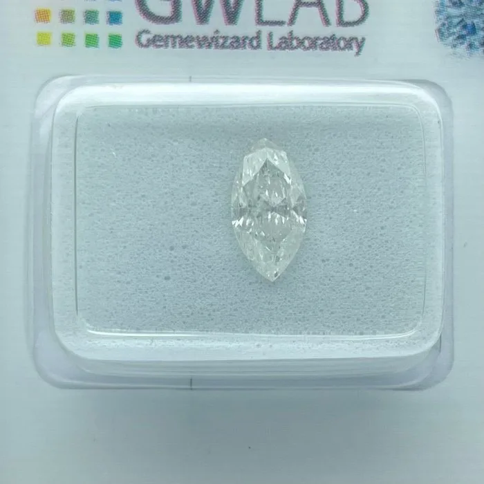 1 pcs Diamond (Natural) - 0.91 ct - Marquise - F - I1 - Gemewizard Gemological Laboratory (GWLab)