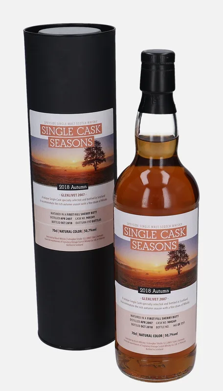 Glenlivet – 2007 Signatory Vintage Scotch Whisky Co. Single Cask Seasons 2018 Autumn (70cl, 50.7%)