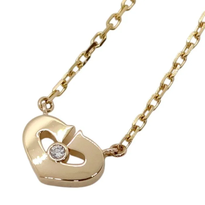 Cartier - Necklace with pendant - C Heart Necklace - 18 kt. Rose gold - 1 Diamond