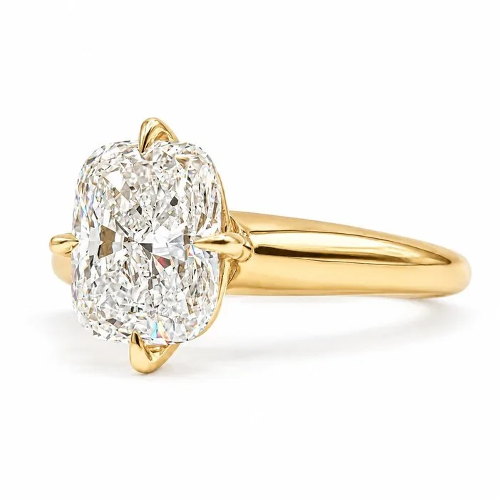 Ring - 18 kt. Yellow gold - 6.03ct. tw. Diamond (Lab-grown) - E VS1 IGI