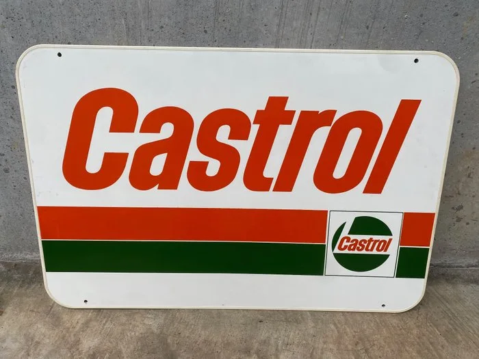 Original 1970 Castrol vintage sign. - Advertising sign - Metal