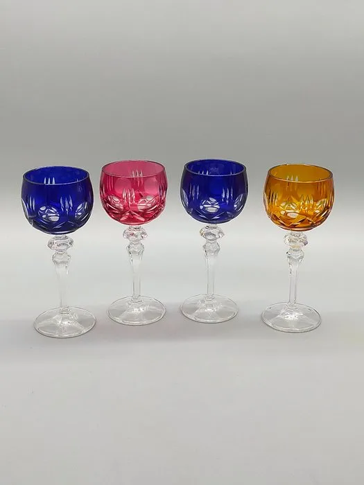 Römer Gläser Böhmisches Bleikristall Farbüberfang Gläser Set 4tlg. - Jar - Crystal