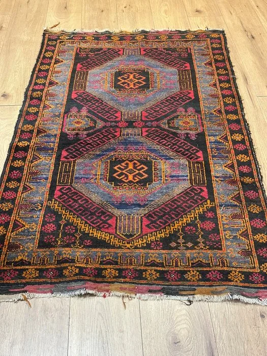 Classic hand-knotted Baluchi rug from Afghanistan with a distinctive diamond pattern. - Rug - 149 cm - 54 cm