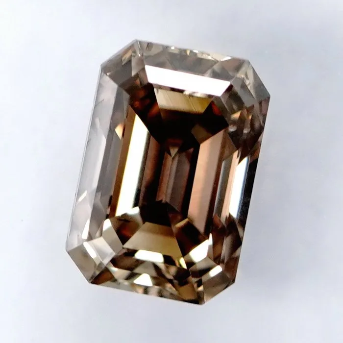 1 pcs Diamond (Natural coloured) - 1.00 ct - Emerald - Fancy deep Yellowish Brown - SI2 - International Gemological Institute (IGI)