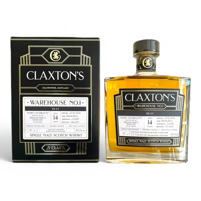 Port Charlotte 14 Year Old 2008 Claxton's Warehouse No.1 Single Bourbon Barrel #C23091 (70cl)