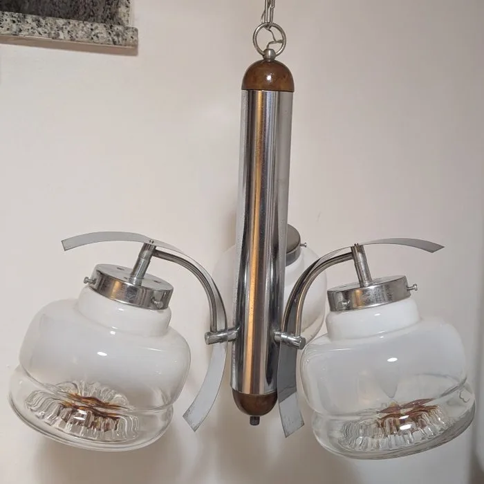 Chandelier - Steel, Murano glass