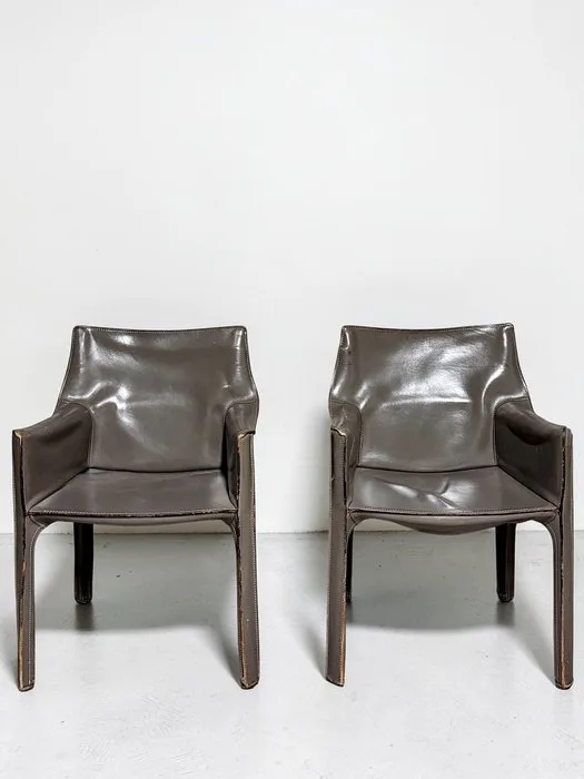 Cassina - Mario Bellini - Armchair (2) - Cab 413 - Leather - 1977