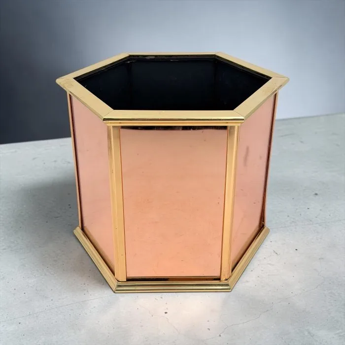 Estilo Willy Rizzo - Jardinière - Rosado - Metal, Chrome plated - Mirror Panels