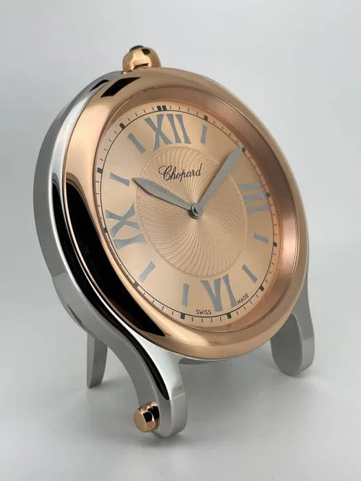 Table clock - Chopard - Contemporary Steel, Gold plated - 2010-2020 - Happy Sport Table Clock