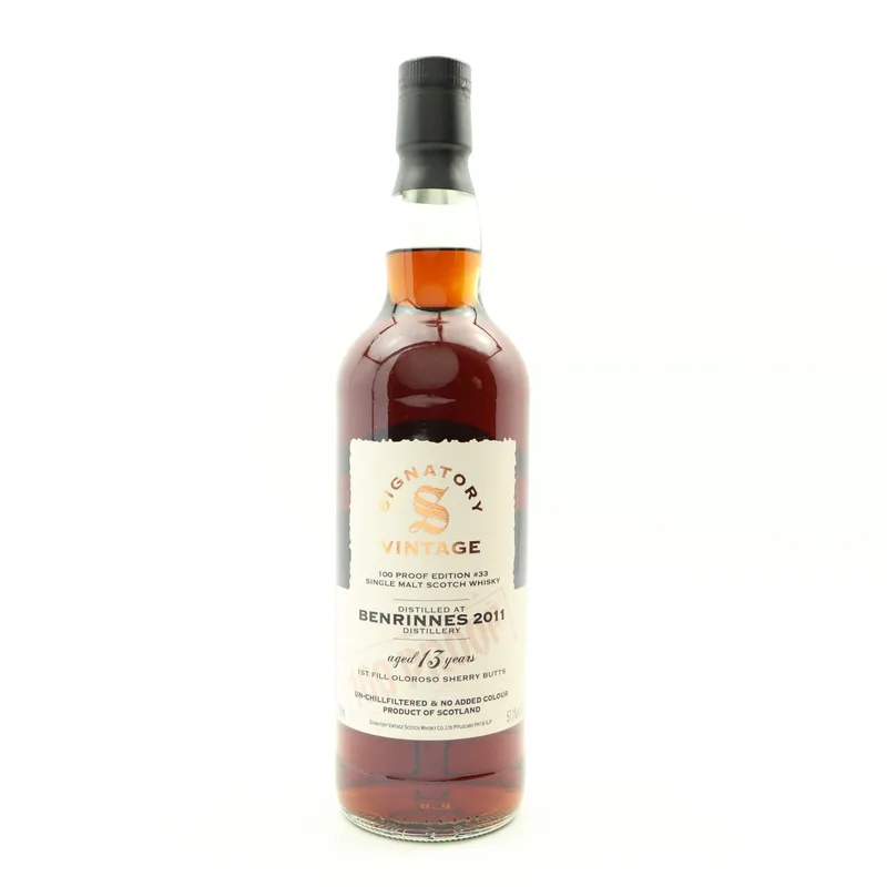 Benrinnes – 2011 13 Year Old Signatory 100º Proof Edition #33 (70cl, 57.1%)