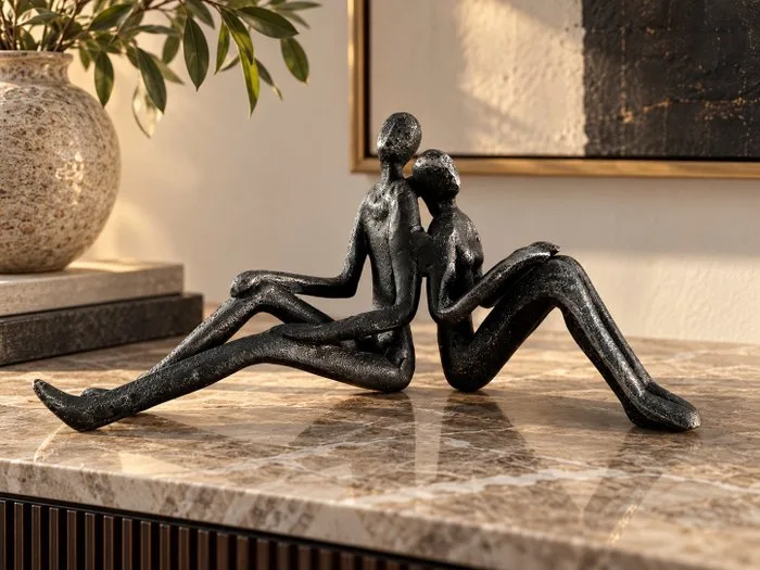 Sculpture, Handgemaakt gietijzeren sculptuur – Verbonden Figuren - 10 cm - Cast iron
