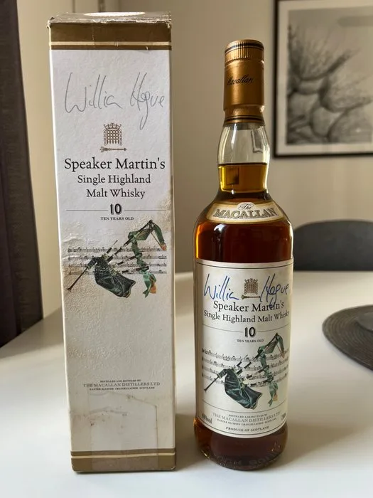 Macallan 10 years old Speaker Martin's - signed by William Hague - 700ml