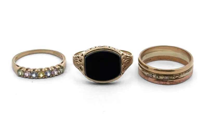 Three 9CT Gold Rings