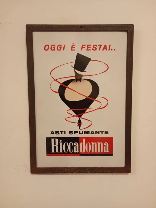 Spumanti riccadonna - Riccadonna - Armando Testa - Advertising sign - 1975 - Metal