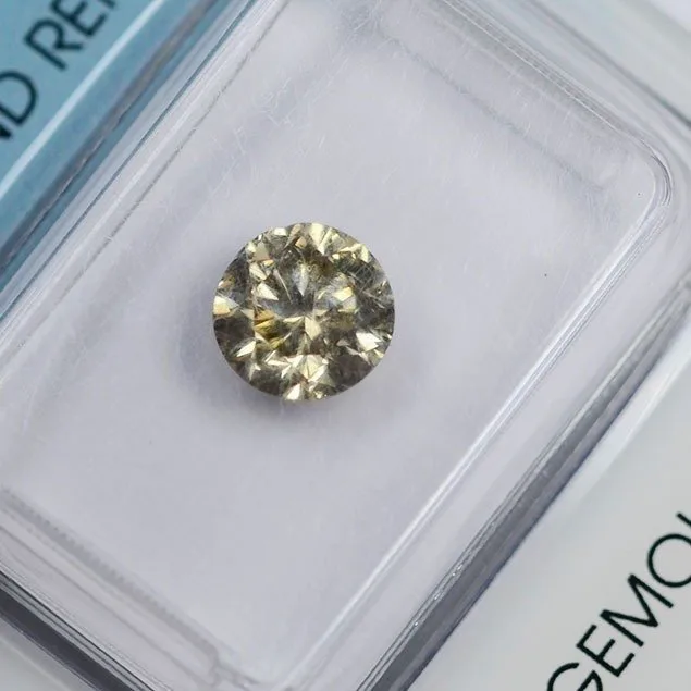 1 pcs Diamond (Natural coloured) - 1.18 ct - Round - Fancy light Yellowish Brown - SI2 - International Gemological Institute (IGI)