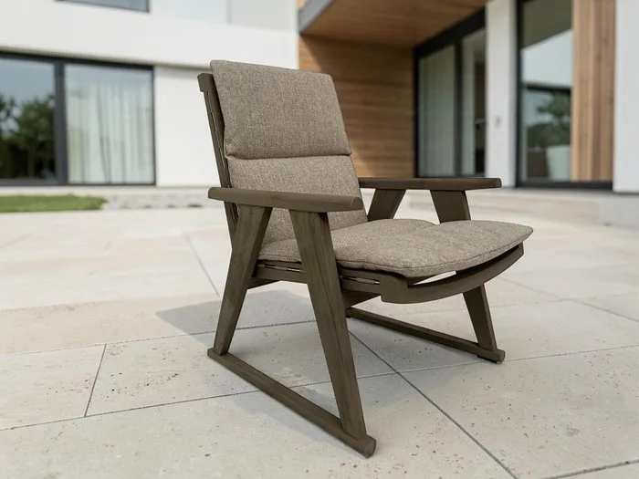 B&B Italia - Antonio Citterio - GIO Outdoor - Armchair - "NUOVA" solid teak wood and polypropylene strapping