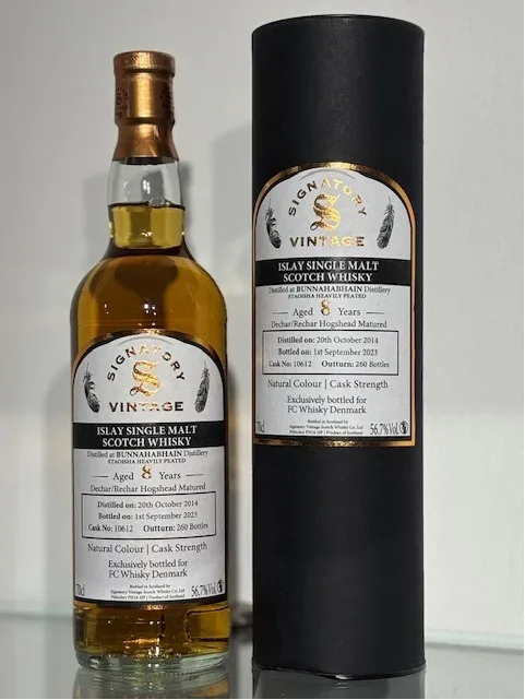 Bunnahabhain – Heavily Peated Staoisha 2014 Signatory Denmark Cask (56.7%)