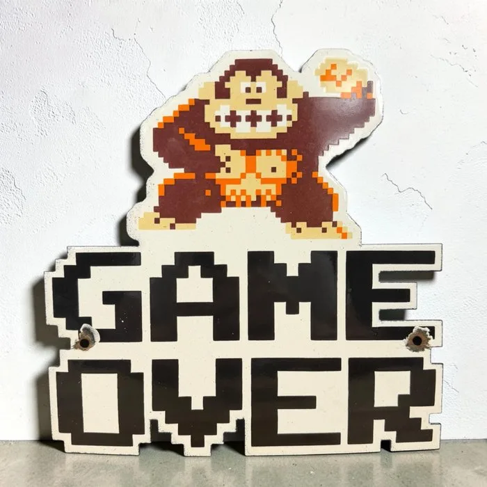 Nintendo Donkey Kong Game Over - Enamel plate - Enamel