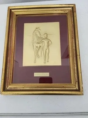 I.G.I. - Pablo Picasso (1881-1973) - Block carving, Ragazzo con cavallo - 29 cm -.800 silver