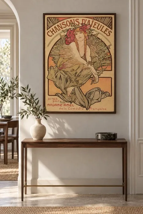 Alphonse Mucha (after) - Manifesto Art Nouveau Chansons d’Aïeules - 1970s