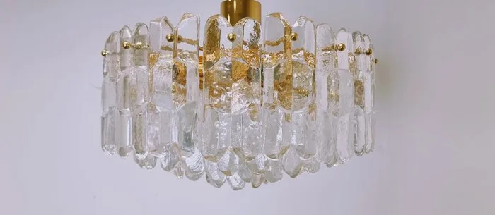 J.T. Kalmár - J.T. Kalmar - Ceiling lamp - 5458/12/1/27 - Glass, Brass, Metal - Palace