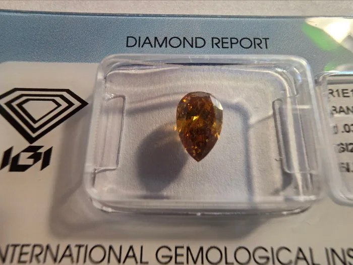 1 pcs Diamond (Natural coloured) - 1.03 ct - Fancy intense Brownish, Yellowish Orange - SI2 - Antwerp Laboratory for Gemstone Testing (ALGT) - Diamond Orange