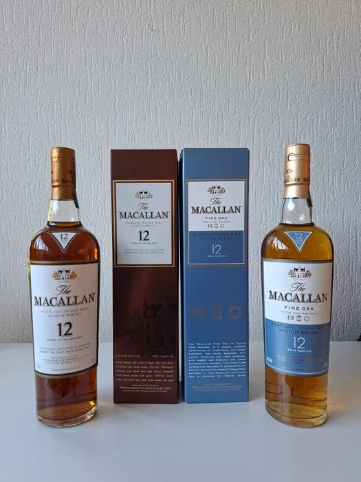 Macallan 12 years old Sherry Oak Casks & Fine Oak Triple Cask Matured - 700ml - 2 bottles