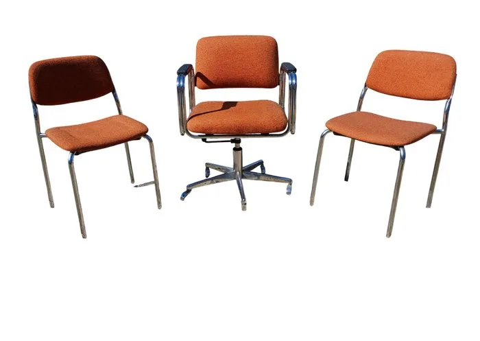 eurosit - eurosit - Armchair (3) - Chrome plated - 1 Armchair and 2 Chairs