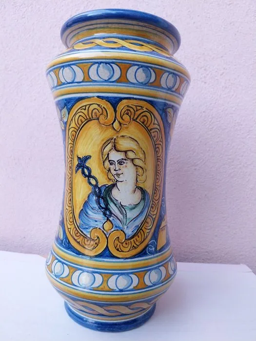 Elisa Messina (Monreale) - Vase - Ceramic - Sicilian albarello