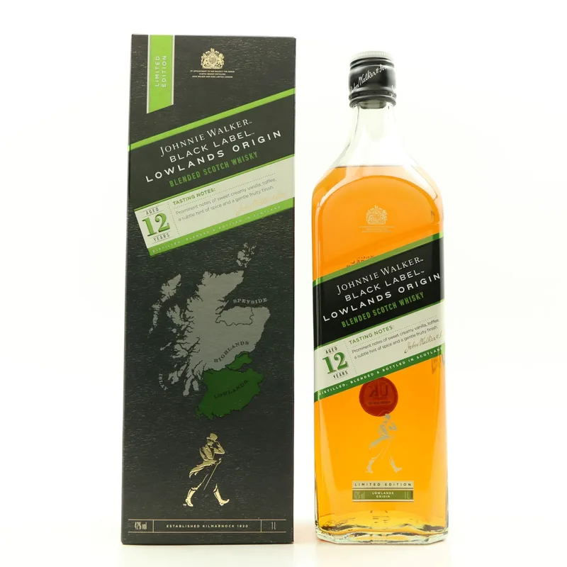 Johnnie Walker – 12 Year Old Black Label Lowlands Origin 1L (1litre, 42%)