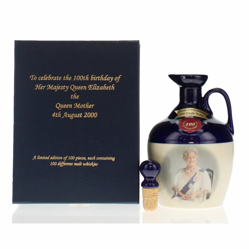 Rutherford's Ceramic Decanter - Queen Mother 100th Birthday