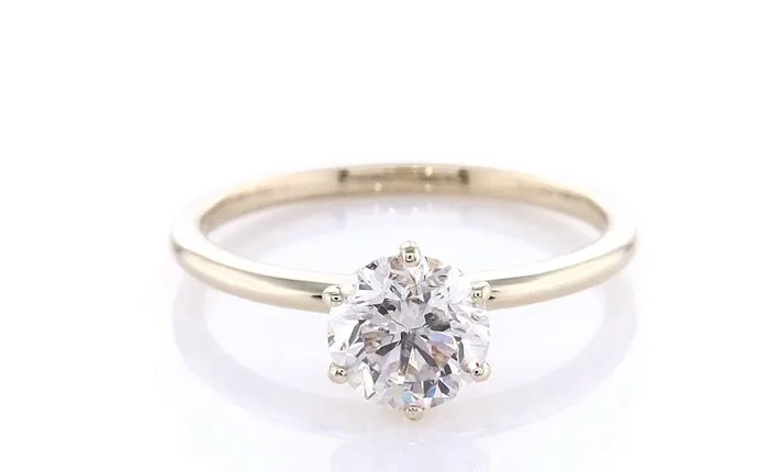 Ring - 14 kt. Yellow gold - 1.03ct. tw. Diamond (Natural coloured)